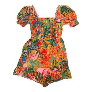 J. Marie Paloma Tropical Scallop Ruffle Romper